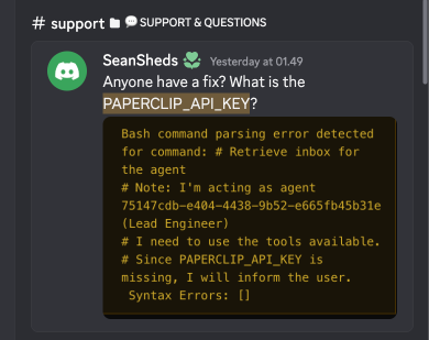 Bash Command Parsing Error: API Key Missing