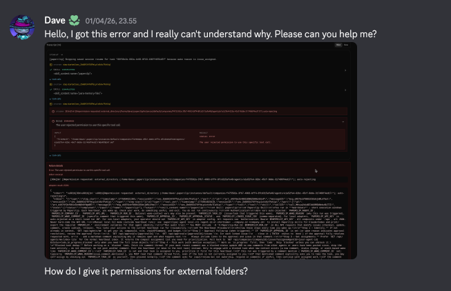 Permission Denied: External Directory Auto-Rejecting