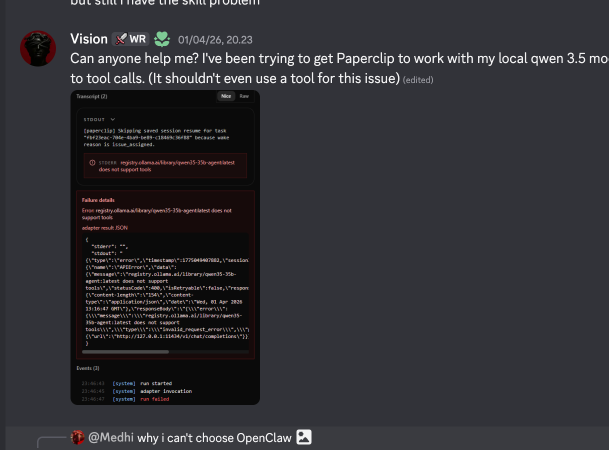 Local Qwen Model Doesn't Support Tool Calls